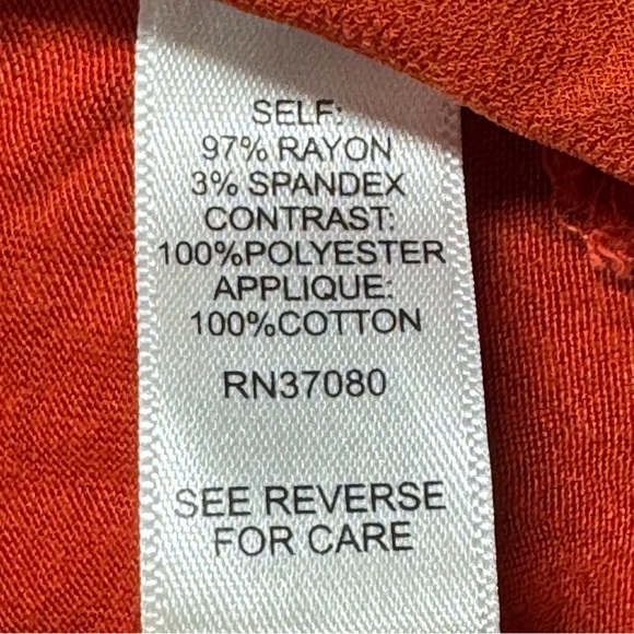 Cato’s Chic Deep Orange Crochet Tunic Top Size XL - Picture 6 of 7